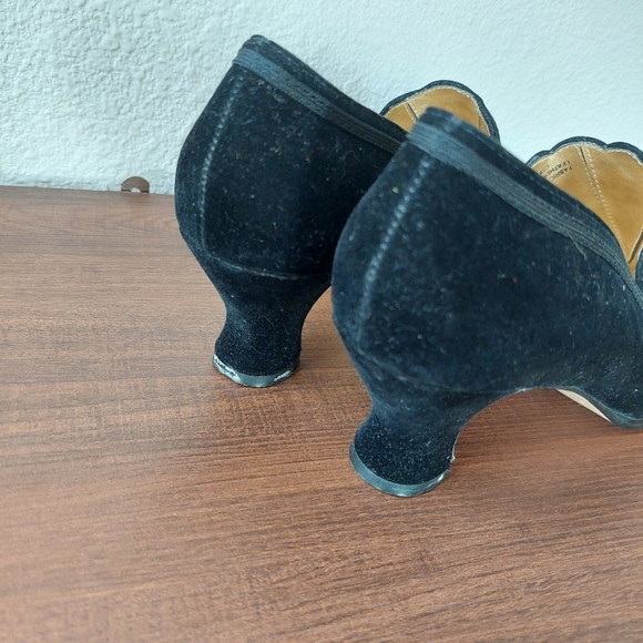 Vintage Victorian New York Transit Suede Leather Embroidered Pumps Size 7.5M - Picture 7 of 9